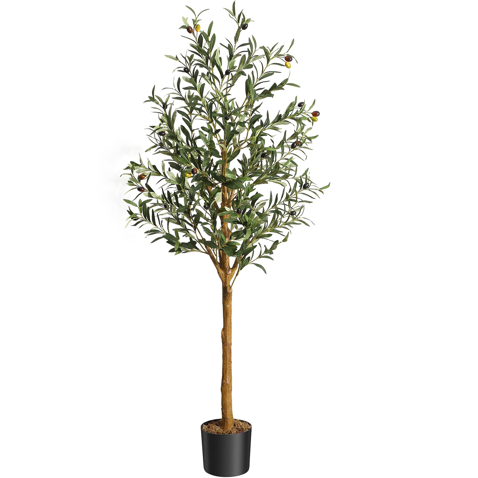 5 foot artificial indoor plant Garvee 5 ft Artificial Olive Tree Indoor With Black Nursery Pot, Faux