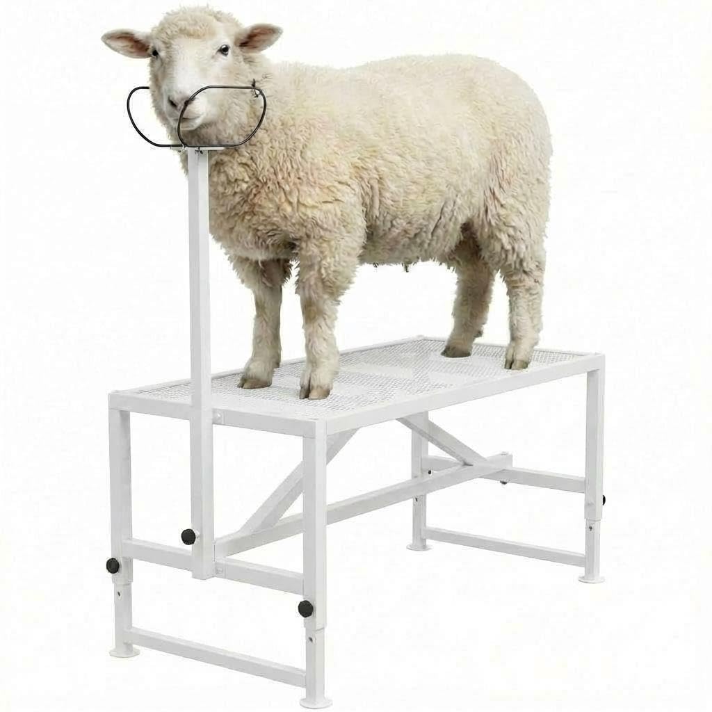 Garvee Goat Milking Stand Adjustable Metal Livestock Stand 47x23 Inch