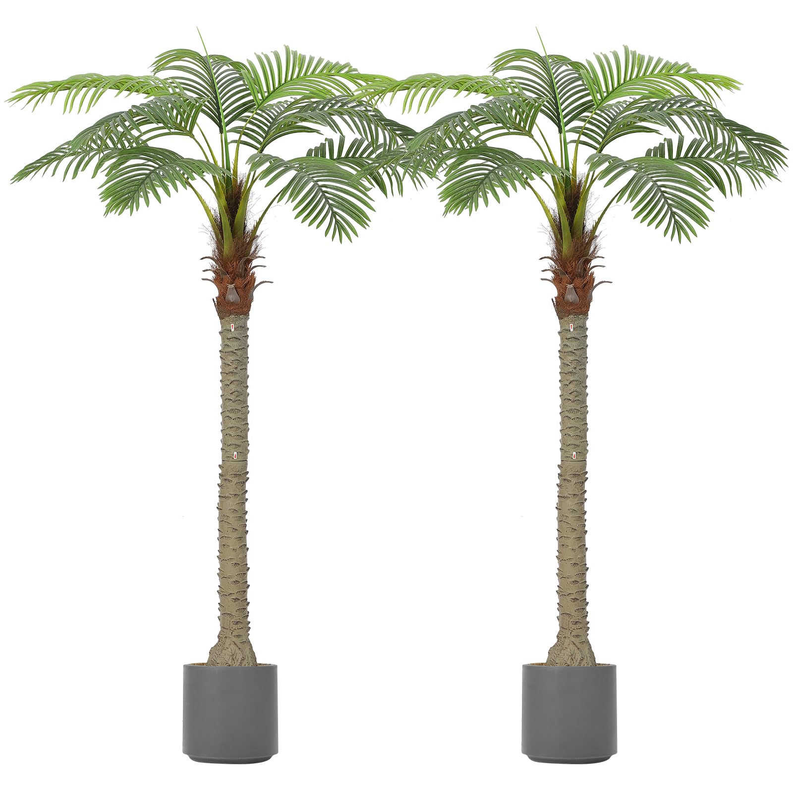 8 ft areca palm indoor outdoor tree Garvee 2PCS Outdoor Artificial Palm Trees 8 ft UV-Resistant Weatherpro