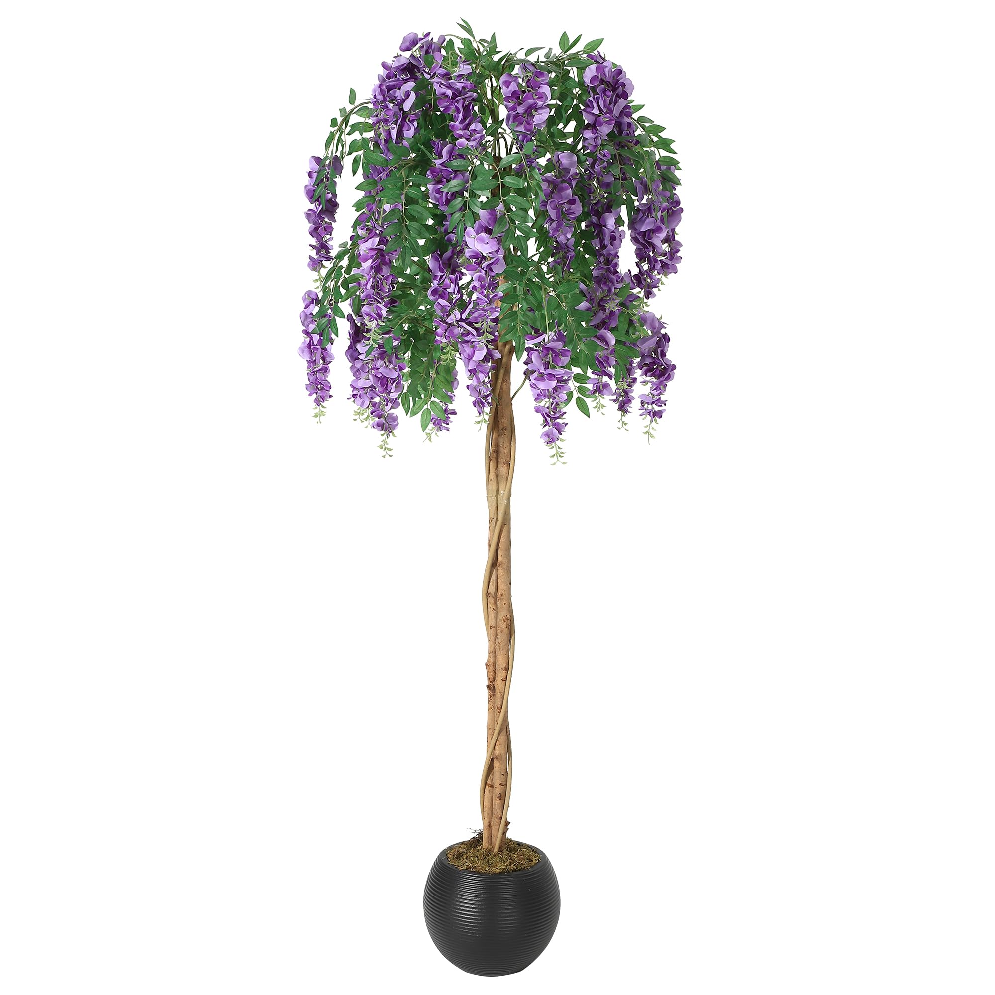 indoor purple vine plant Garvee Artificial Purple Vine Tree in Cement Pot
