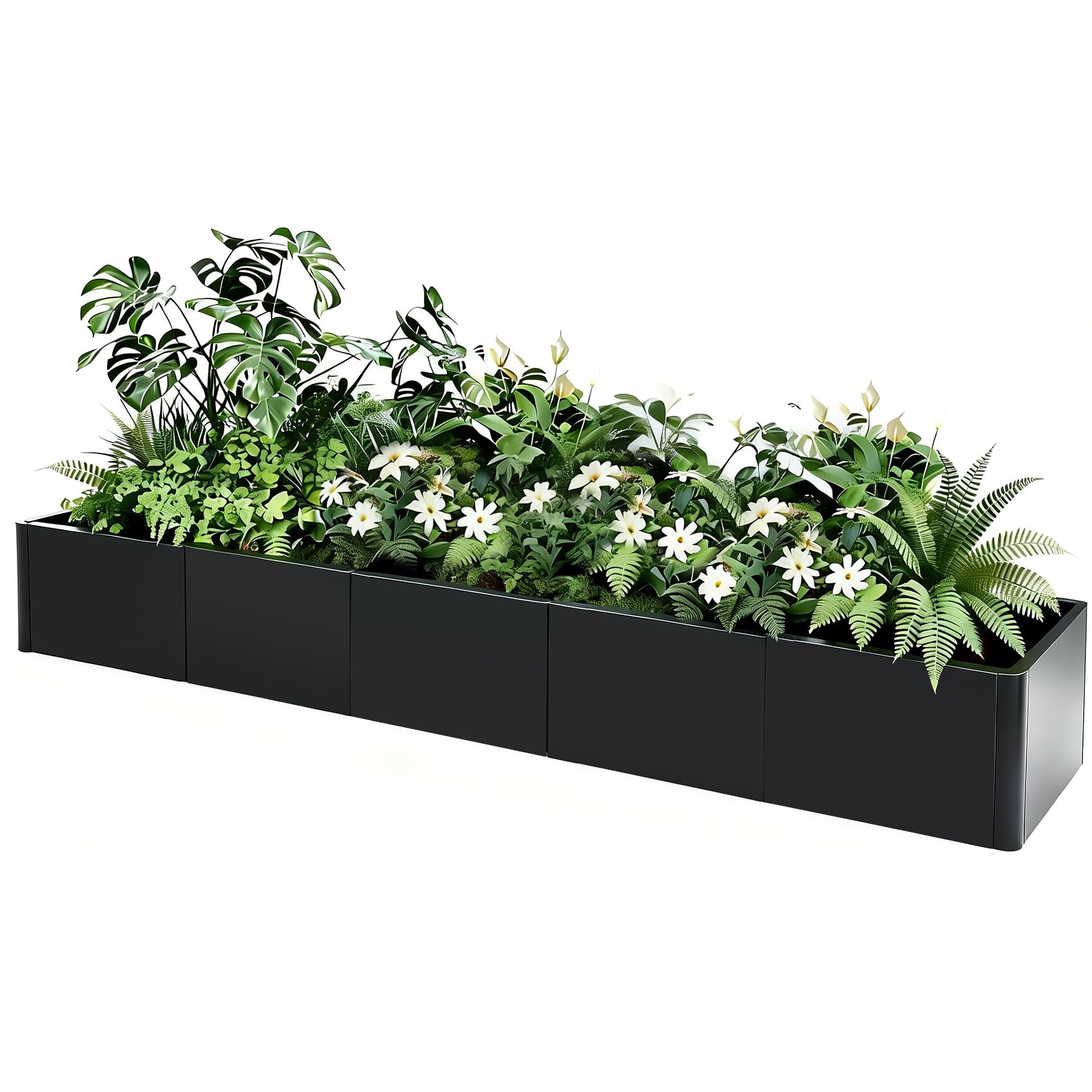 indoor standing planter box Garvee Black Floor Standing Planter Rectangular Outdoor Planter Box To