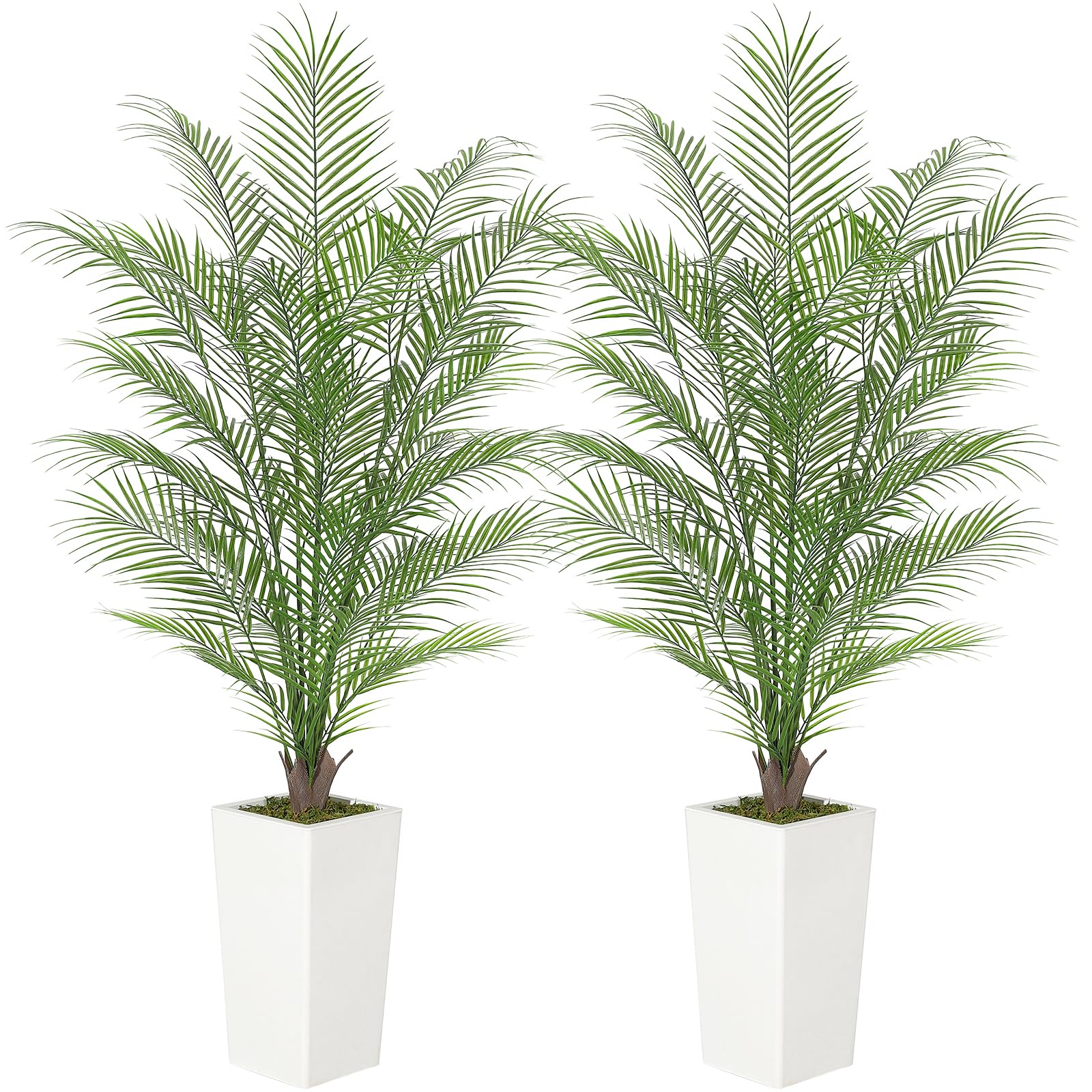 5 ft areca palm indoor outdoor tree Garvee 5 ft Fake Palm Tree Faux Areca Palm Plants with Realistic Trunk