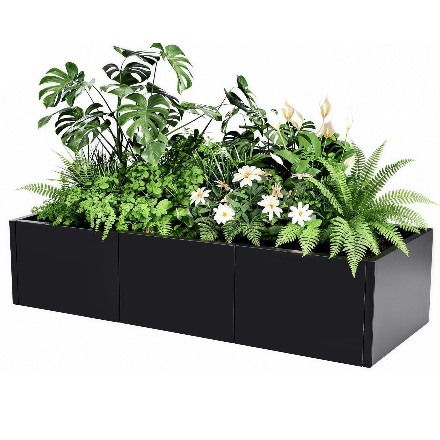 indoor planter box drainage Garvee Rectangular Metal Planter Box with Drainage Holes, Large Outdoo