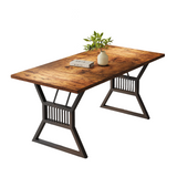 Garvee 70.8" Dining Table 6-8 Person, Kitchen Table with Heavy Duty Metal Legs, Farmhouse Wooden Dining Room Table for Kitchen, Living Room, Office - Retro+ Black