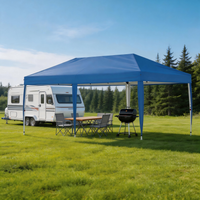 Garvee 10' X 20' Pop up Canopy Tent with 210 D Oxford Fabric, Portable Instant Commercial Canopy Including 12 Stakes 6 Sandbags for Farmers' Market, Wedding Event, Outdoor Camping-Blue