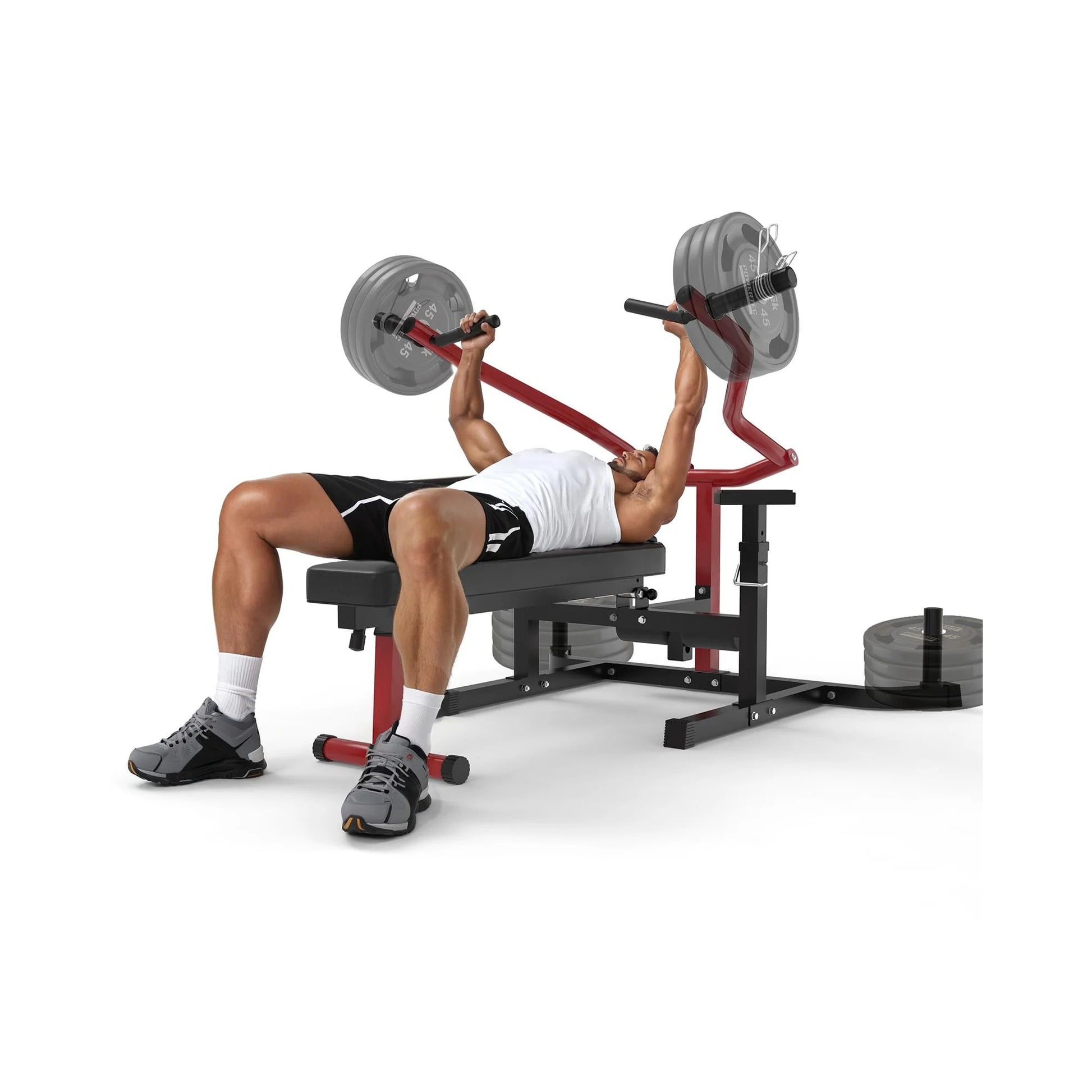 Garvee Chest Press Machine Heavy-Duty Steel Adjustable Bench for Chest Arms Shoulder Home Gym Foldable Black