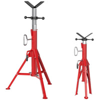 Support de tuyau à tête en V Garvee, en acier robuste, réglable et pliable, pour tuyaux de 1/2" à 12", hauteur de 24" à 42", noir