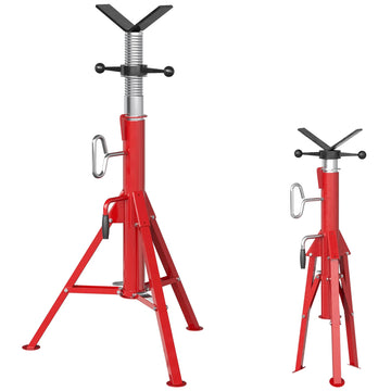 Support de tuyau à tête en V Garvee, en acier robuste, réglable et pliable, pour tuyaux de 1/2" à 12", hauteur de 24" à 42", noir
