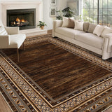 Garvee Modern 9x12 Area Rugs Soft Washable Non Slip Accent Carpet for Living Room Bedroom Dining Room Nursery Office Red Brown - Brown