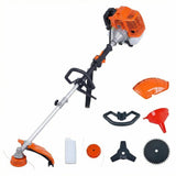 Garvee 43cc 2-Cycle Gas Weed Eater 3-in-1 Multifunctional Brush Cutter 17.3" Cutting Head 10" Grass Trimmer Head - Orange