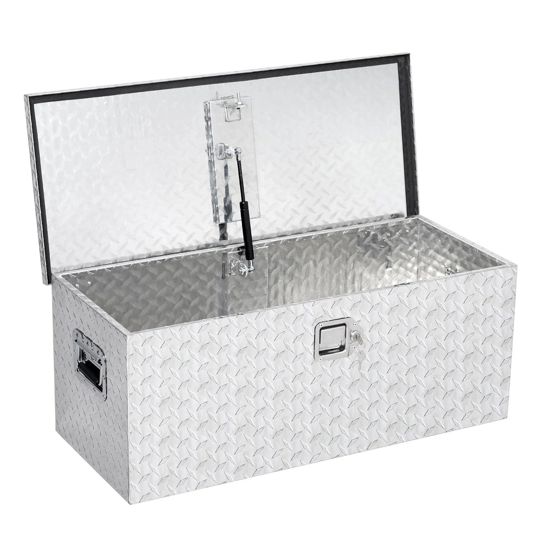 Garvee 48 in Aluminum Truck Bed Tool Box, Heavy Duty Waterproof Storage Chest with Lock for Trucks, Trailers, RVs, Silver