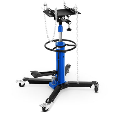 Garvee Transmission Jack, 1100 LBS Capacity Adjustable Hydraulic Telescopic Transmission Jack, 33"-69" High Lift and 360° Swivel Wheel, Garage/Shop Lift Hoist