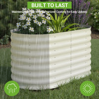 Garvee 4' X 2' X 2' Raised Garden Bed,Galvanized Raised Planter Boxes Outdoor with Easy Assembly, Large Garden Bed for Vegetables, Fruits, Flower,Raised Garden Bed,Beige