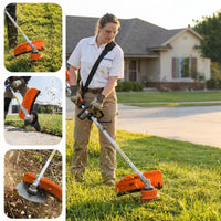 Garvee 52cc 2-Cycle Gas Weed Eater, 3-in-1 Multifunctional Brush Cutter & Trimmer for Professional Greenery Trimming, 17.3" Cutting Head, 10" Trimmer Head, Backpack Design