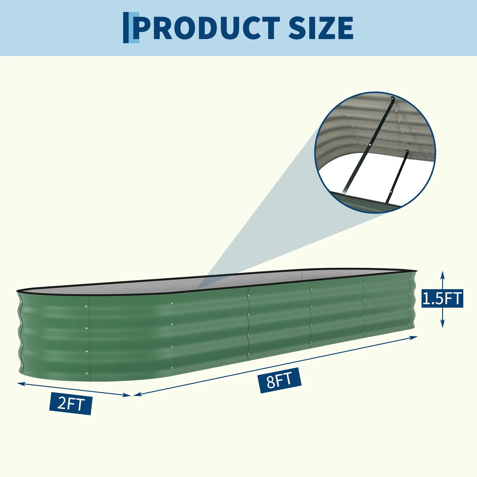 green galvanized raised garden bed panels for outdoor use