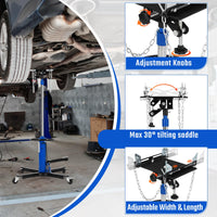 Garvee Transmission Jack, 1100 LBS Capacity Adjustable Hydraulic Telescopic Transmission Jack, 33"-69" High Lift and 360° Swivel Wheel, Garage/Shop Lift Hoist