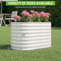 Garvee 4' X 2' X 2' Raised Garden Bed,Galvanized Raised Planter Boxes Outdoor with Easy Assembly, Large Garden Bed for Vegetables, Fruits, Flower,Raised Garden Bed,Beige