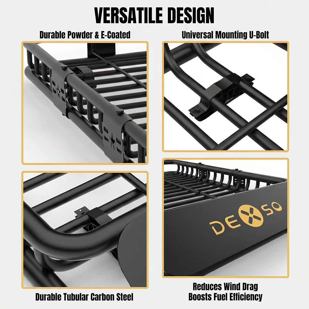 Garvee roof rack basket powder coated steel and U-bolt design
