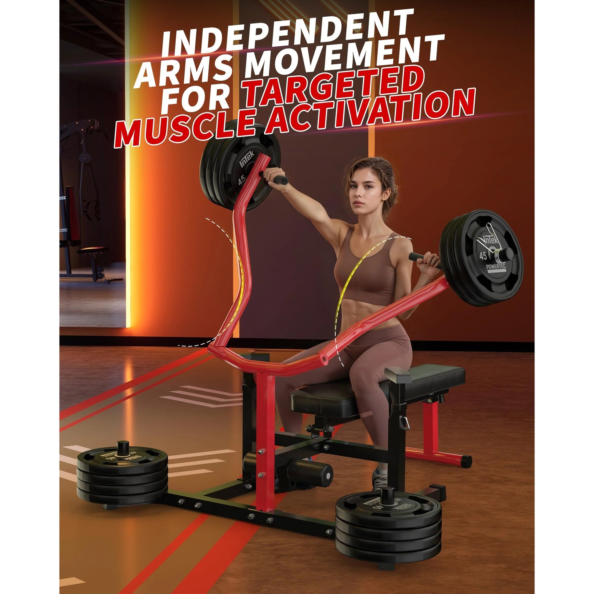 Garvee Chest Press Machine Heavy-Duty Steel Adjustable Bench for Chest Arms Shoulder Home Gym Foldable Black