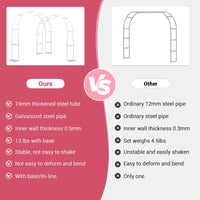 Garvee Metal Garden Arch Trellis 9.8'x7.2' Weatherproof Rust-Resistant Metal Sturdy Square Base Easy Assembly Outdoor Wedding Party Decor