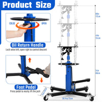 Garvee Transmission Jack, 1100 LBS Capacity Adjustable Hydraulic Telescopic Transmission Jack, 33"-69" High Lift and 360° Swivel Wheel, Garage/Shop Lift Hoist