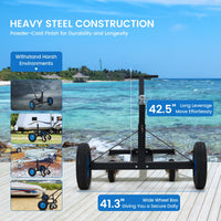 Garvee Adjustable Trailer Dolly, with 1500lbs Load Capacity, Durable Carbon Steel Trailer Mover with 25.5''-34.6'' Adjustable Height, Ideal for Moving Boat Trailers/Utility/Cargo Trailers/RV Trailer