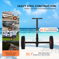 Garvee Adjustable Trailer Dolly with 800lbs Load Capacity, Durable Carbon Steel Trailer Mover with 17.7''-25.5'' Adjustable Height, Ideal Option to Move Boat Trailers/Utility/Cargo Trailers and RV Trailer