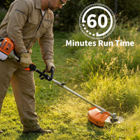 Garvee 43cc 2-Cycle Gas Weed Eater 3-in-1 Multifunctional Brush Cutter 17.3" Cutting Head 10" Grass Trimmer Head