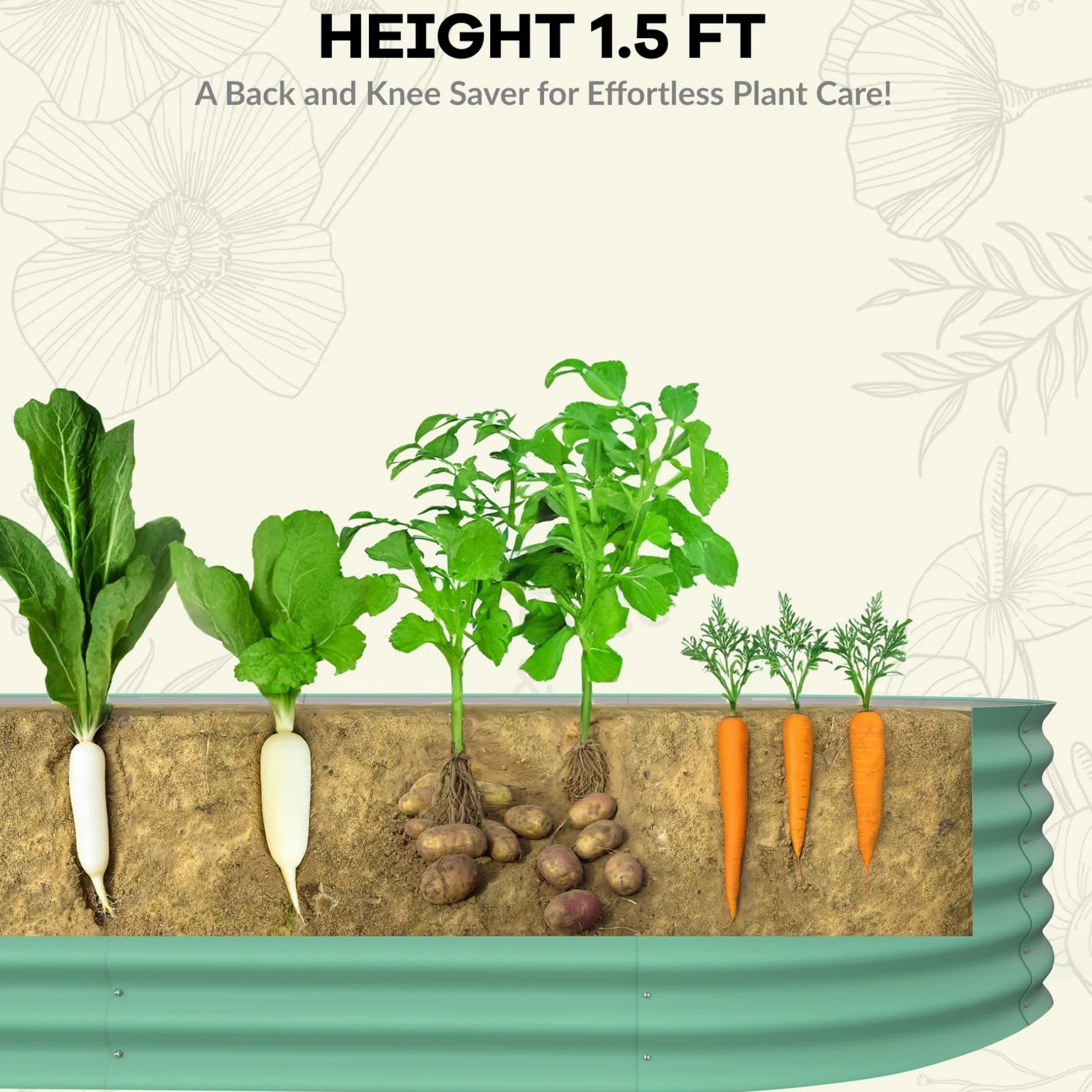 Green raised garden bed panels designed for quick outdoor assembly