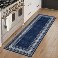 Garvee 2x6 Kitchen Runner Rugs Washable Soft Non Slip Hallway Rug Carpet Indoor Modern Geometric Blue