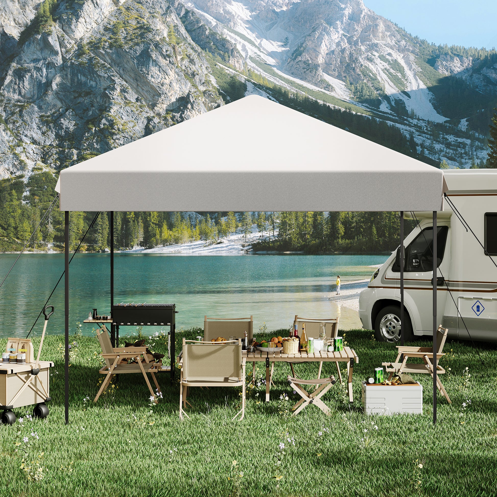 Garvee 10' X 10' Pop Up Canopy Tent Waterproof UV Resistant Commercial Instant Shelter with Carry Bag, White