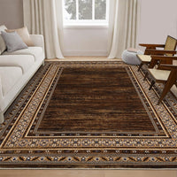 Garvee Modern Washable Rugs 5x7 Soft Non Slip Living Room Rugs Ultra Thin Low Pile Large Bedroom Carpet Red Brown