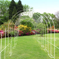 Garvee Metal Garden Arch Trellis 9.8'x7.2' Weatherproof Rust-Resistant Metal Sturdy Square Base Easy Assembly Outdoor Wedding Party Decor
