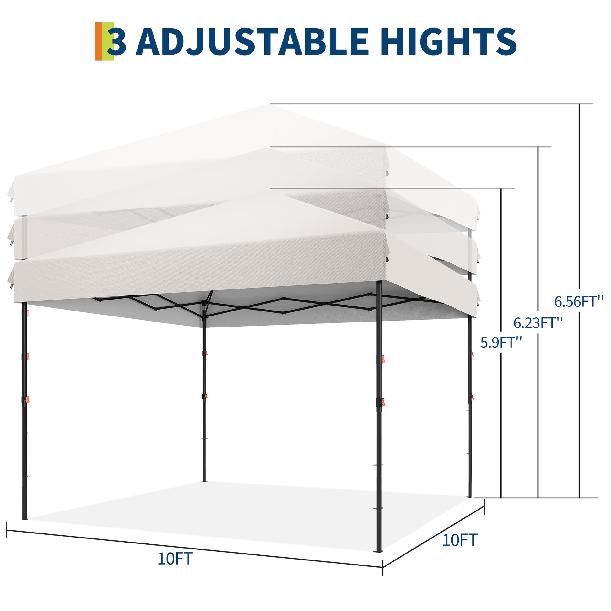 Garvee 10' X 10' Pop Up Canopy Tent Waterproof UV Resistant Commercial Instant Shelter with Carry Bag, White