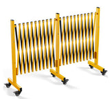 Garvee 23FT Portable Expandable Barricade Gate, Folding Door Gate, Steel Accordion Security Gate, Flexible Expanding Security Gate, 360° Rolling Barricade Gate, Scissor Gate for Outdoor & Construction, Yellow - Yellow