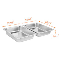Garvee 9QT(2×1/2Pan)Electric Chafing Dish with Temperature Control, Stainless Steel Buffet Servers and Warmers, Electric Chafing Dish Set with Temperature Control for Catering