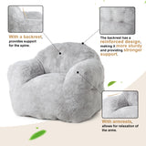 Garvee Bean Bag Chair 39" Soft Beanbag Sofa with Armrests for Kids and Adults Living Room Bedroom Light Grey - Light Grey