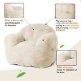 Garvee Bean Bag Chair 39" for Adults and Kids, Soft Beige High-Density Foam Sofa with Armrests for Reading and Gaming - Beige