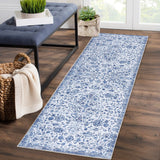 Garvee Runner Rug Entry Rug Carpet Runners for Hallway 6ft Non Slip Bathroom Rugs Washable Rugs Boho Rug Floral Oriental Rug Throw Rugs Stain Resistant Area Rugs Entryway Rugs Indoor Rug 2'x6' Blue - Blue
