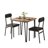Garvee Small Dining Table Set for 2 with Upholstered Chairs, 3 Piece Modern Dinette Set Ideal for Dining Living Room Office Apartment Kitchen Small Space, Brown - Brown