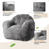 Garvee 51" Big Bean Bag Chair with Filler for Adults and Kids, Oversized, Dark Grey, Cozy Floor Sofa for Living Room and Dorm - Dark Grey