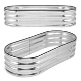 Garvee 4.5×2×1ft Silver Raised Garden Bed - Galvanized Metal, Anti-Rust, Open Base, Rubber Edge, Easy Assembly, Outdoor Use