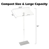 Garvee Acrylic Podium - 47 in Tall Clear Acrylic Stand with Wide Reading Surface for Churches Conferences Speeches Weddings Classroom