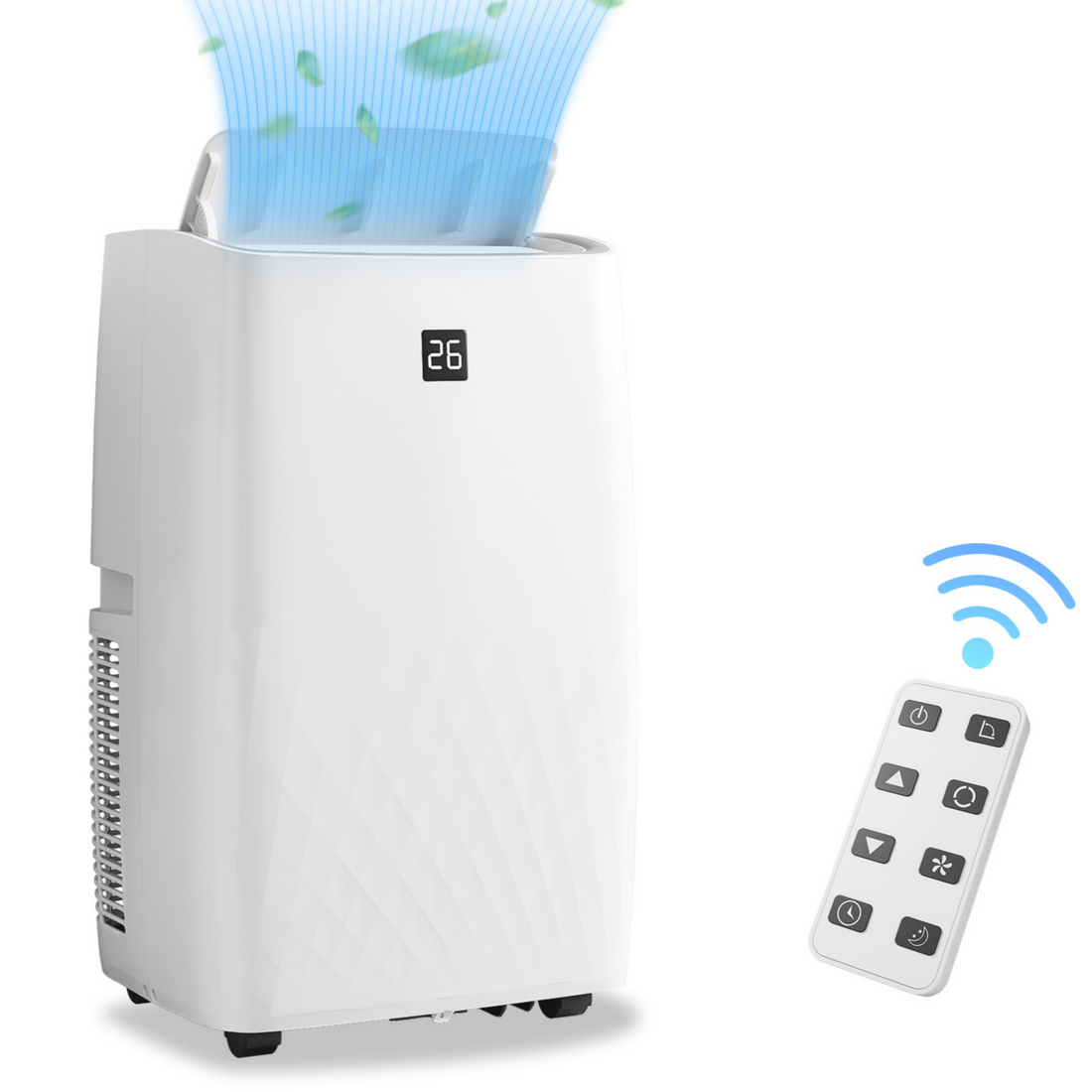 Climatiseur portable Garvee avec fonction de refroidissement et de déshumidification, climatiseur portable de 14000 BTU adapté aux pièces de 700 pieds carrés, rafraîchisseur d'air avec fonction de télécommande, déplacement facile