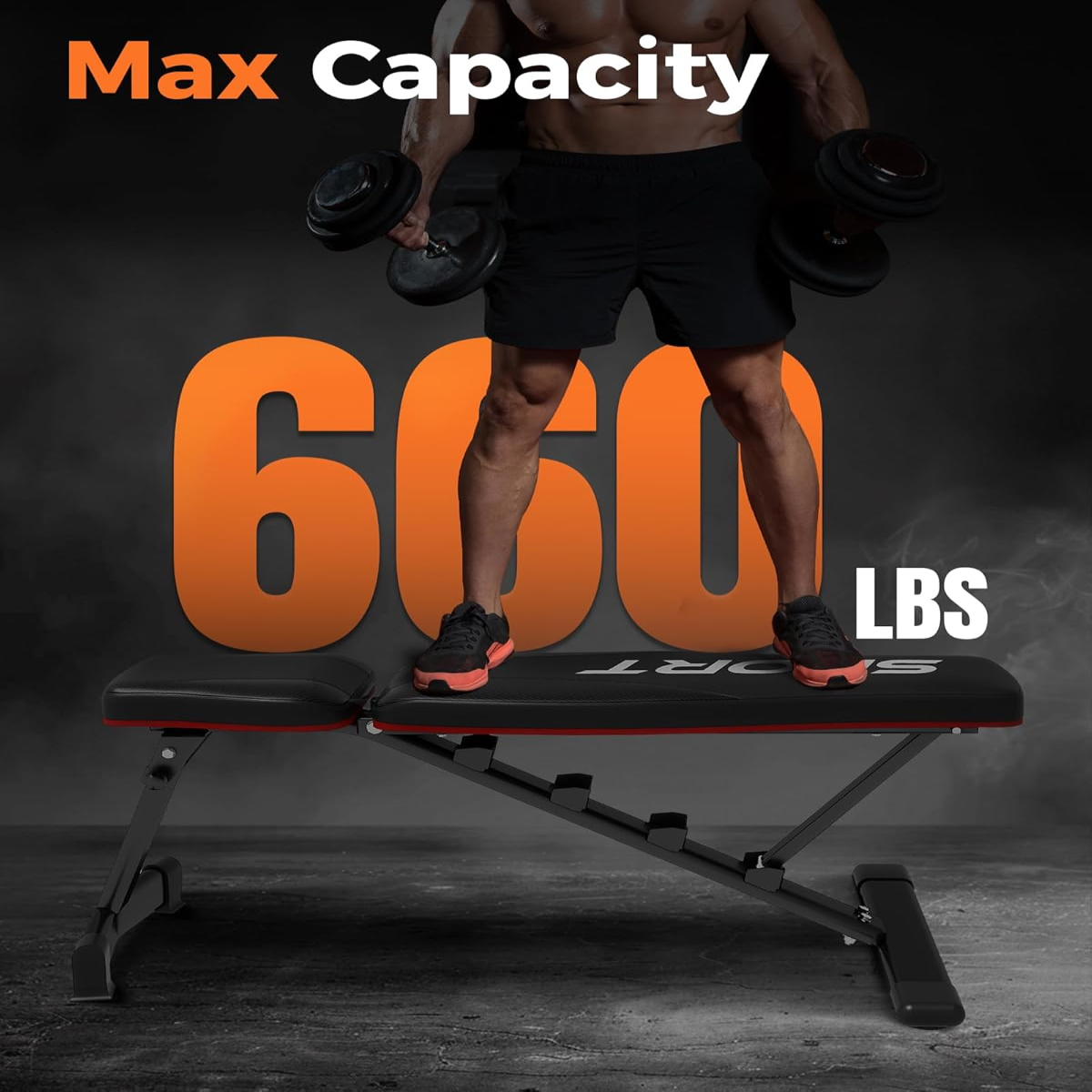 Banc de poids avec capacité maximale de 660 lbs