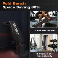 Garvee Adjustable Weight Bench 5-Level Incline Decline Foldable Strength Training Bench for Home Gym, 660LBS Capacity, Quick Adjustment, Black