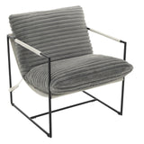 Garvee Sling Accent Chair for Living Room,Modern Metal Framed Cozy Armchair,Upholstered Living Room Chairs with Shredded Foam Cushioning, Lounge Chair for Bedroom ,Living Room,Reading Room,Dark Grey - Dark Grey