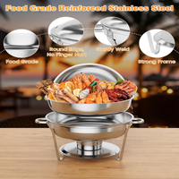 Garvee 4 Pack 5 QT Stainless Steel Chafing Dishes with Lid for Buffet Parties Weddings Events Silver