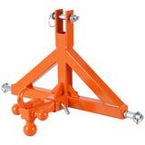 Garvee 3-Point Quick Hitch Receiver for Category 1 Tractor – 2-Inch Ball Mount, 10,000 lbs Heavy Duty Towing Hook, Drawbar Adapter for Implements, Trailers, Farm Equipment – Orange Color - Orange