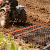 Garvee 5FT x 4FT ATV Drag Harrow, UTV Tractor Attachment, Chain Harrow for Landscape Leveling or Sod Prepping, Durable Harrow Rake for Gravel Driveway, Farm Field Garden, Orange - Orange
